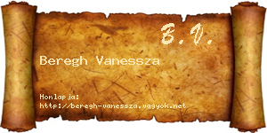 Beregh Vanessza névjegykártya
